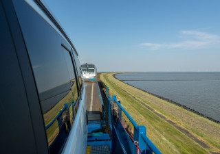 Fahrt über den Hindenburgdamm